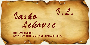 Vasko Leković vizit kartica